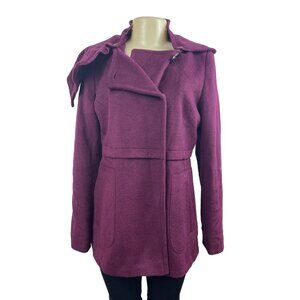 Elie Tahari Women's Purple Wool Peacoat Wide Lapel Sz 10 (EUR 41) - NWT